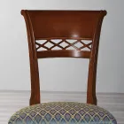 Silla clásica de madera de haya con respaldo decorado y tela - Milissa viadurini