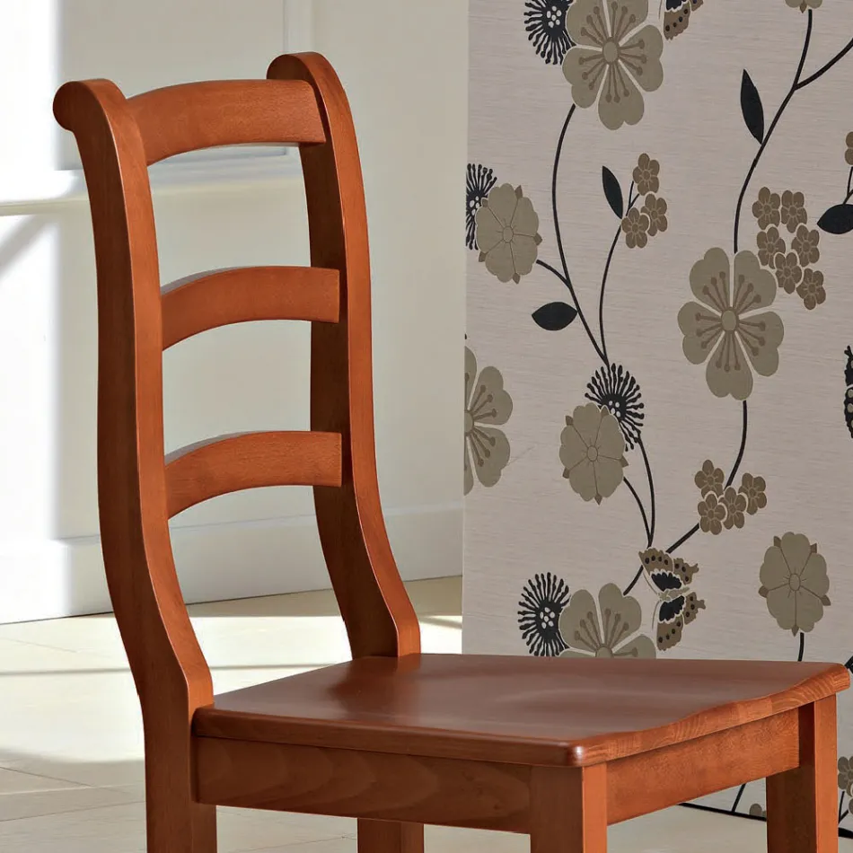 Silla clásica de madera maciza de haya de diseño italiano - Baptiste viadurini