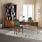 Silla clásica en madera tapizada de nogal o oro Made in Italy - Imperator viadurini