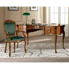 Silla clásica en madera tapizada de nogal o oro Made in Italy - Imperator viadurini