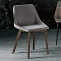 Silla con patas de madera y asiento de tela monocasco Made in Italy - Hinata