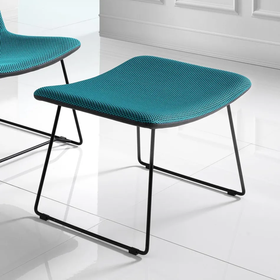 Silla con reposapiés en tela Vulcano y patas de metal Made in Italy - Amane viadurini