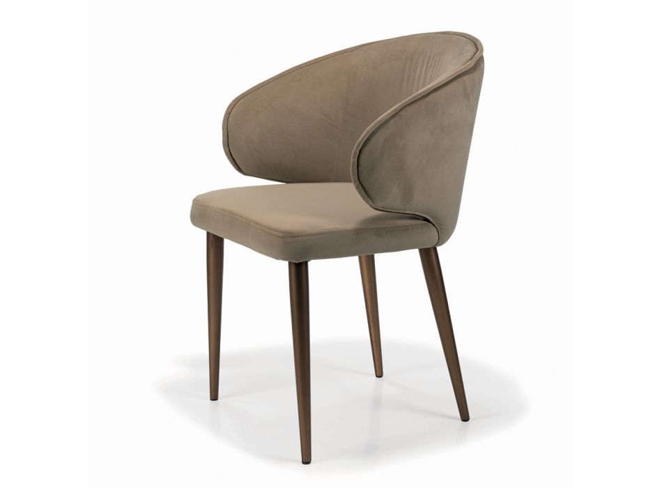 Silla con asiento y respaldo totalmente tapizados Made in Italy - Adria viadurini