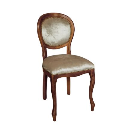 Silla con asiento de espuma tapizado en tela hecha en Italia - Iper viadurini