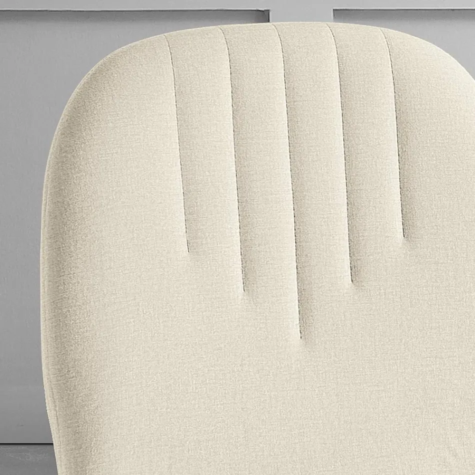 Silla con Asiento Monocasco de Tela y Patas Cónicas Made in Italy - Nezoku viadurini