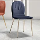 Silla con Asiento Monocasco de Tela y Patas Cónicas Made in Italy - Nezoku viadurini