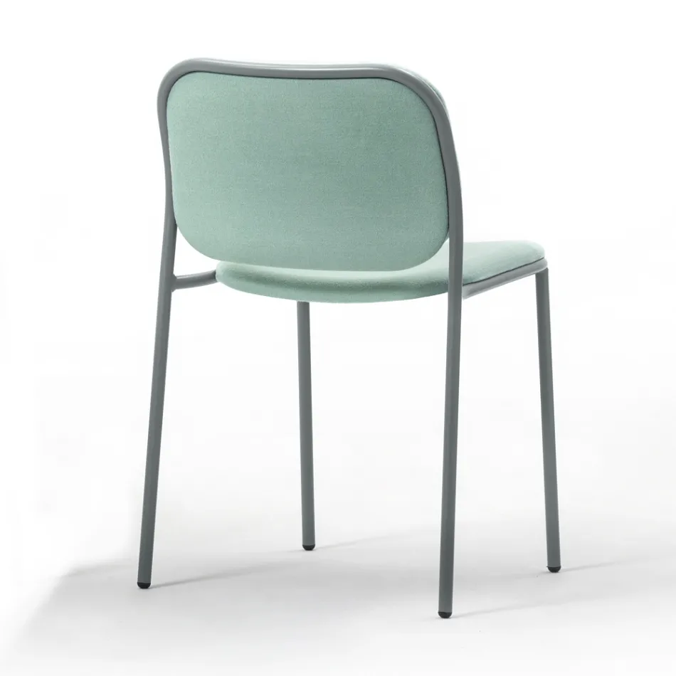 Silla de Cocina Tapizada en Tela y Metal Made in Italy 2 Piezas - Sangria viadurini