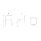 Silla de Cocina Tapizada en Tela y Metal Made in Italy 2 Piezas - Sangria viadurini