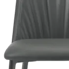 Silla de cocina en Ecopiel y acero Made in Italy 4 piezas - Alexia viadurini