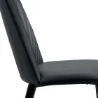 Silla de cocina en Ecopiel y acero Made in Italy 4 piezas - Alexia viadurini