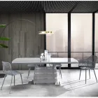 Silla de cocina en polipropileno mate con patas de acero 4 piezas - Beyonce viadurini