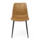 Silla de cocina o salón de diseño vintage en acero y ecopiel 2 piezas - Rekko viadurini