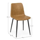 Silla de cocina o salón de diseño vintage en acero y ecopiel 2 piezas - Rekko viadurini