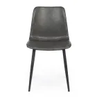 Silla de cocina o salón de diseño vintage en acero y ecopiel 2 piezas - Rekko viadurini