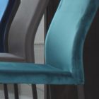 Silla de cocina con patas de metal y asiento de terciopelo, 4 piezas - Darvina viadurini