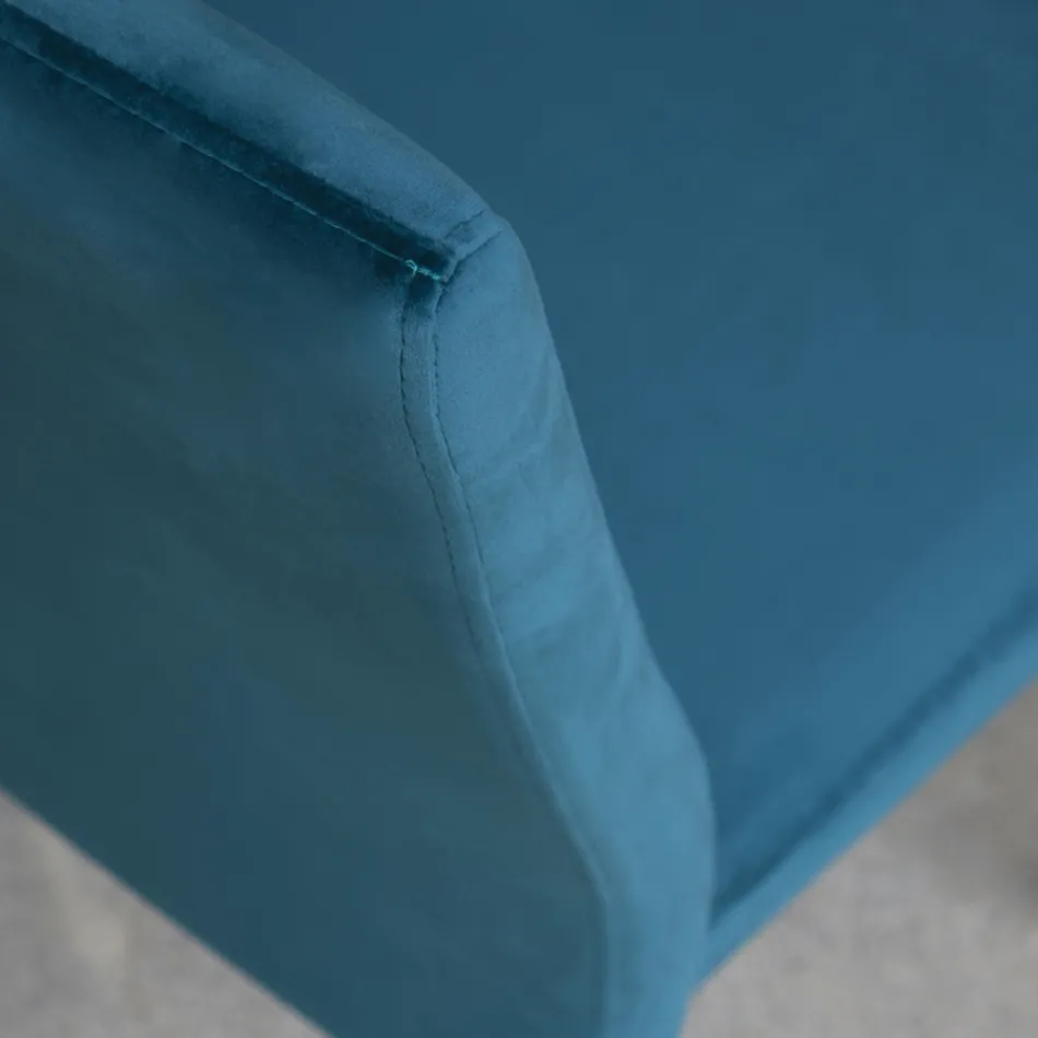 Silla de cocina con patas de metal y asiento de terciopelo, 4 piezas - Darvina viadurini