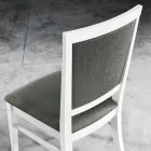 Silla de Cocina de Diseño en Madera de Haya y Tela Estilo Moderno – Taver viadurini