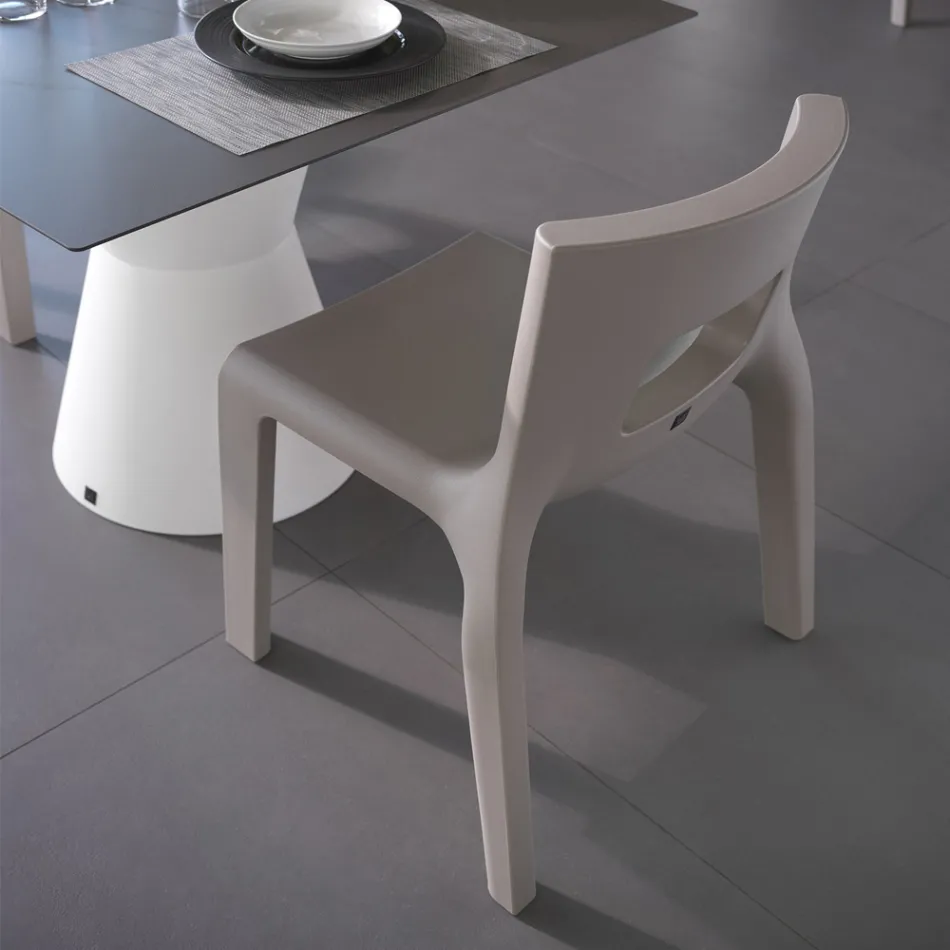 Silla de cocina apilable en polietileno Made in Italy 2 piezas - Alassio viadurini