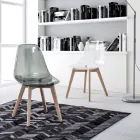 Silla de Cocina en Madera de Haya y Policarbonato Diseño 4 Piezas - Pisy viadurini