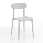 Silla de cocina en polipropileno blanco o gris mate 4 piezas - Milán viadurini