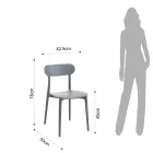 Silla de cocina en polipropileno blanco o gris mate 4 piezas - Milán viadurini