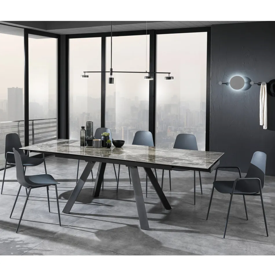 Silla de Cocina de Polipropileno con Patas de Acero 4 Piezas - Pinga viadurini