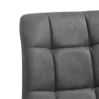 Silla de cocina de tela con patas de metal negro 4 piezas - Azul claro viadurini