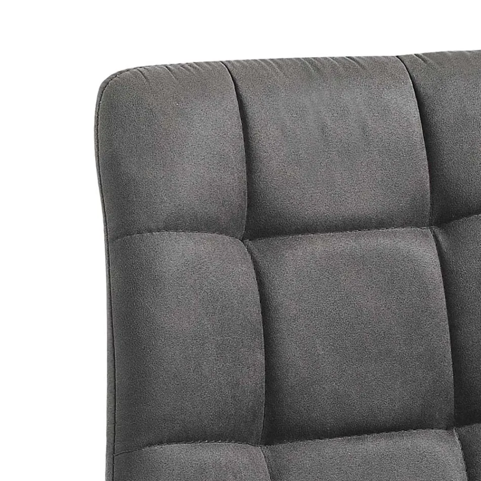 Silla de cocina de tela con patas de metal negro 4 piezas - Azul claro viadurini