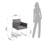 Silla de Cocina en Tela Gris con Base de Metal 2 Piezas - Contraventana viadurini