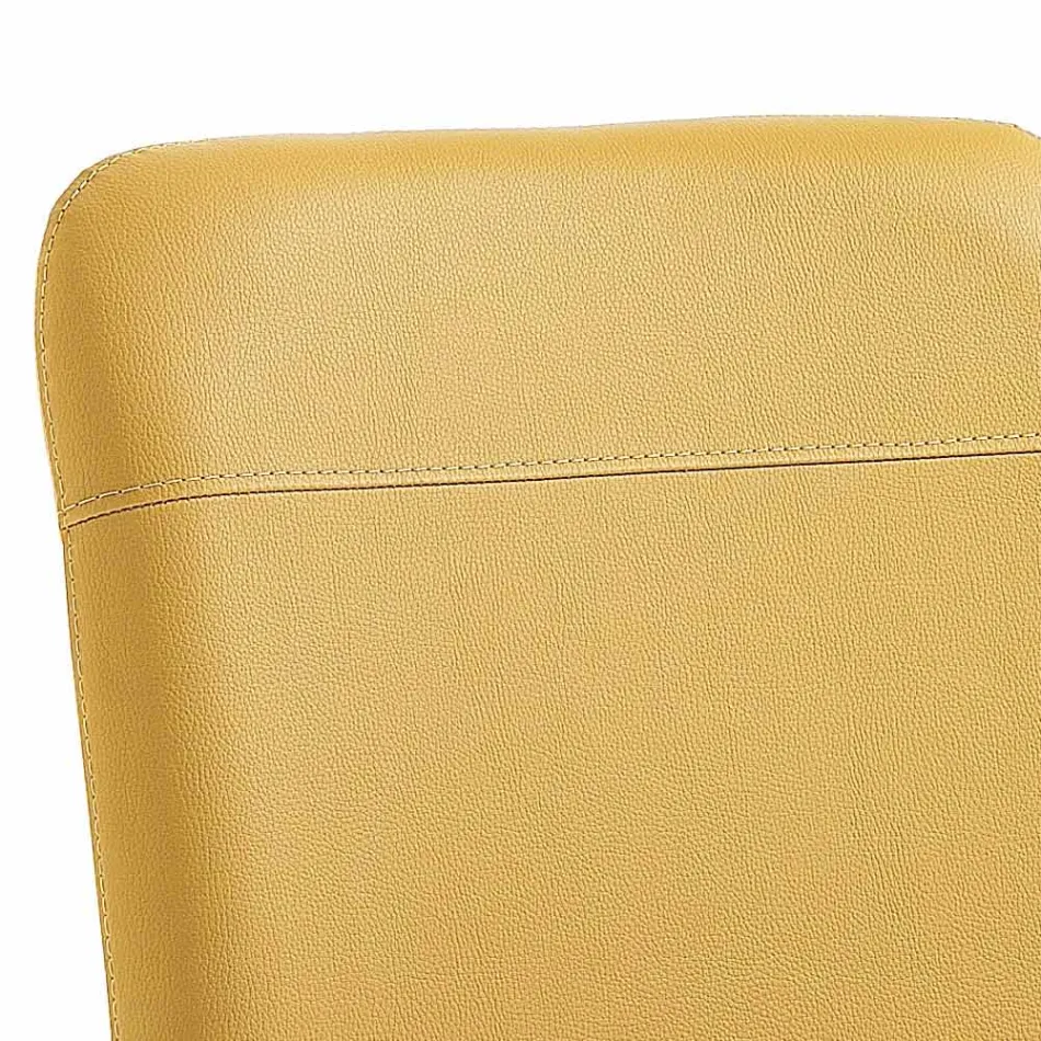 Silla de cocina o salón en piel sintética de colores y diseño de metal - Hermione viadurini