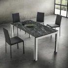 Silla de cocina tapizada en tela Made in Italy, 2 piezas - Mawi viadurini