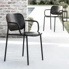 Silla de exterior con reposabrazos de metal Made in Italy 2 piezas - Synergy viadurini