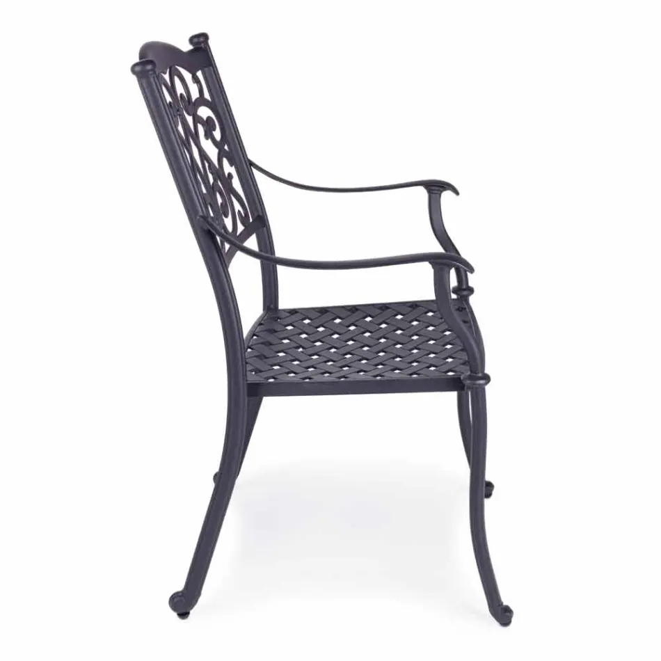 Silla apilable para exteriores en aluminio blanco o antracita, 4 piezas - Ode viadurini