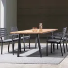 Silla de exterior apilable de aluminio Homemotion, 4 piezas - Carina viadurini