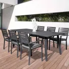 Silla de exterior apilable de aluminio Homemotion, 4 piezas - Carina viadurini