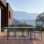 Silla de exterior apilable de aluminio Homemotion, 4 piezas - Carina viadurini