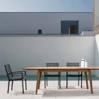 Silla de exterior apilable de aluminio Homemotion, 4 piezas - Carina viadurini