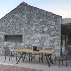 Silla de exterior apilable de aluminio pintado, Homemotion, 4 piezas - Vicki viadurini