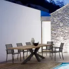 Silla de exterior apilable de aluminio pintado, Homemotion, 4 piezas - Vicki viadurini