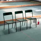 Silla apilable de metal para exterior Made in Italy, 4 piezas - Xylia viadurini