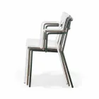 Silla apilable de metal para exterior Made in Italy, 4 piezas - Xylia viadurini