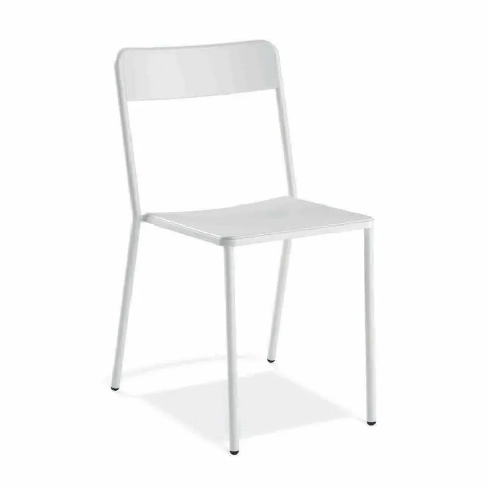 Silla apilable de metal para exterior Made in Italy, 4 piezas - Xylia viadurini