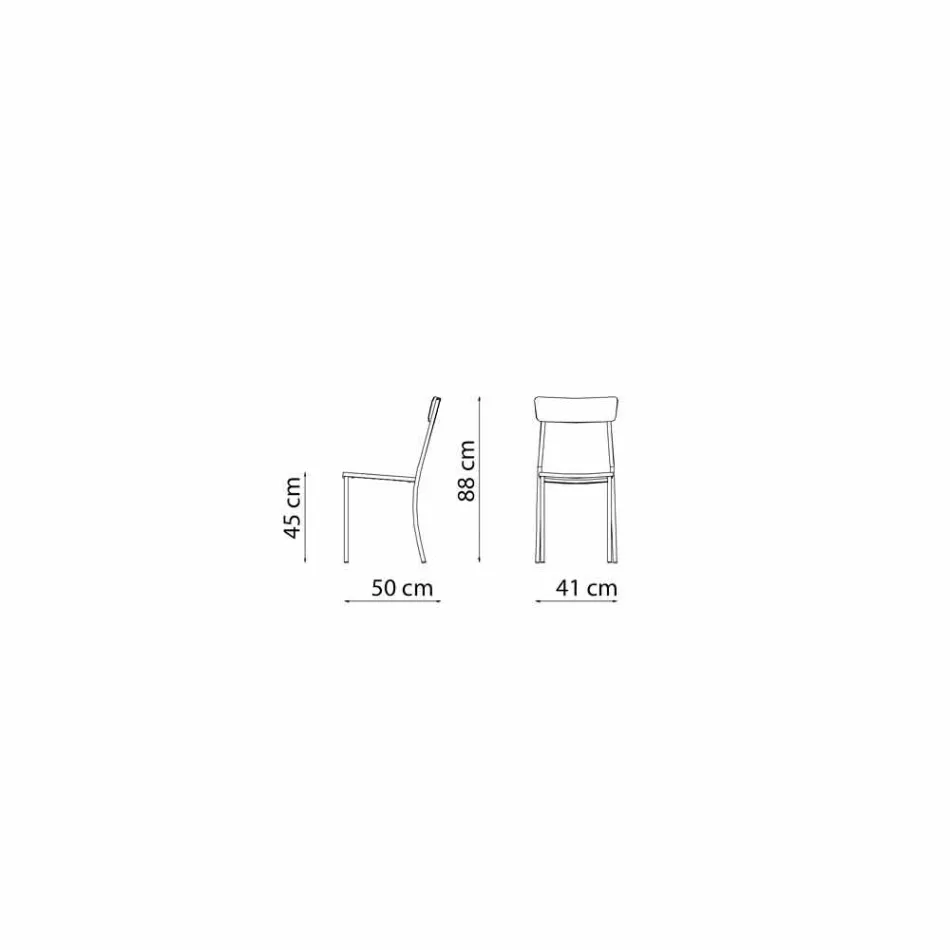 Silla apilable de exterior en metal pintado Made in Italy, 4 piezas - Tul viadurini