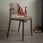 Silla apilable de exterior en polipropileno Made in Italy, 4 piezas - Bertina viadurini