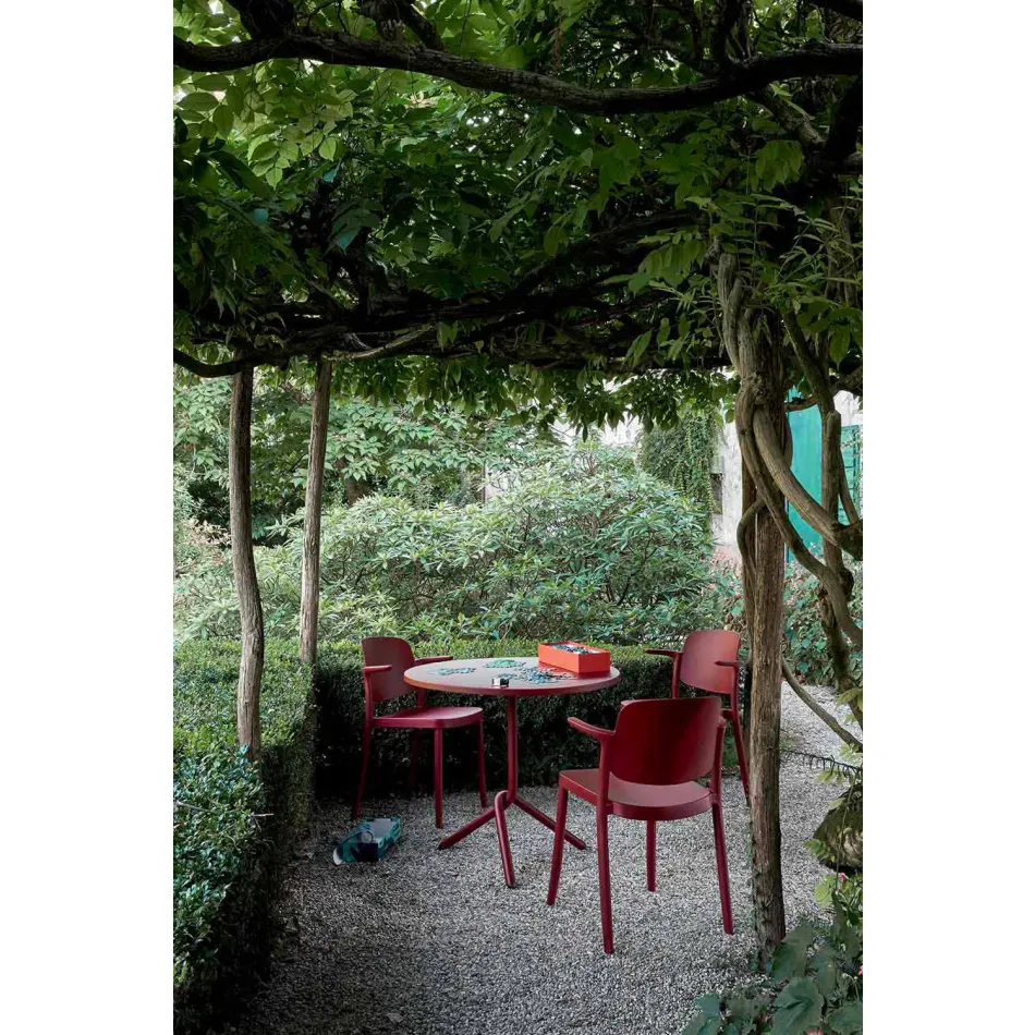 Silla apilable de exterior en polipropileno Made in Italy, 4 piezas - Bertina viadurini