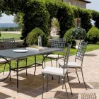 Silla de exterior en acero galvanizado apilable 4 piezas Made in Italy - Sibo viadurini