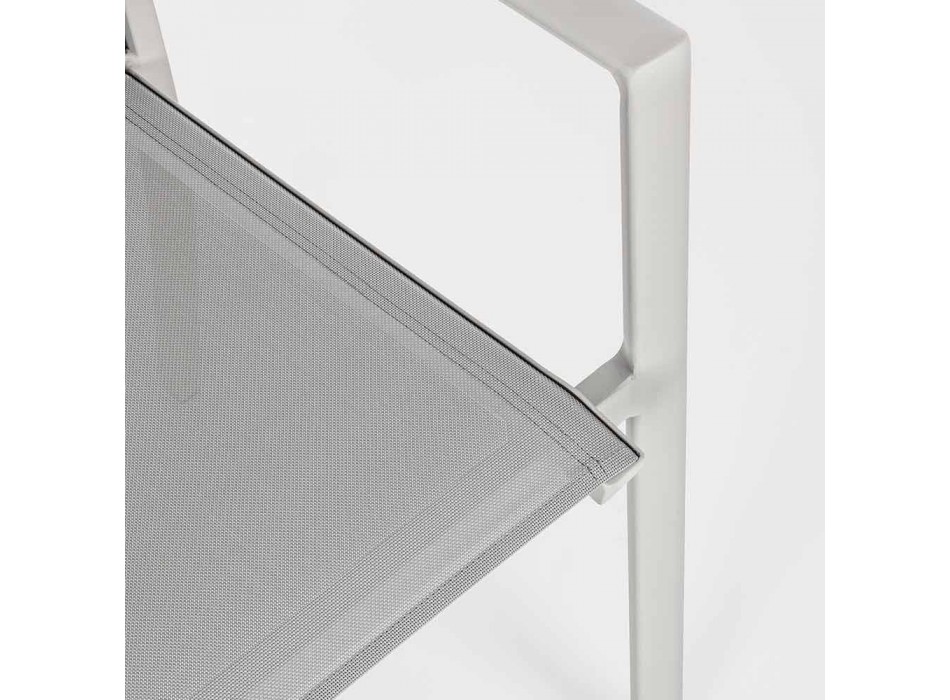 Silla de exterior en aluminio con reposabrazos de Homemotion - Casper Design viadurini
