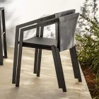 Silla de exterior de aluminio con o sin cojín, alta calidad, 4 piezas - Filomena viadurini