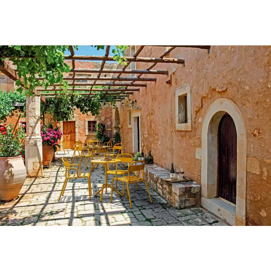 Silla apilable de aluminio para exterior Made in Italy, 4 piezas - Ulyssa viadurini