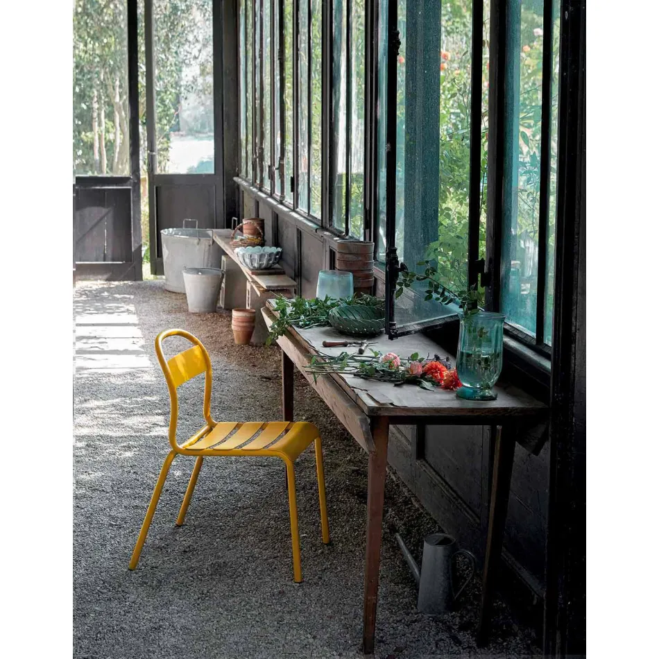 Silla apilable de aluminio para exterior Made in Italy, 4 piezas - Ulyssa viadurini